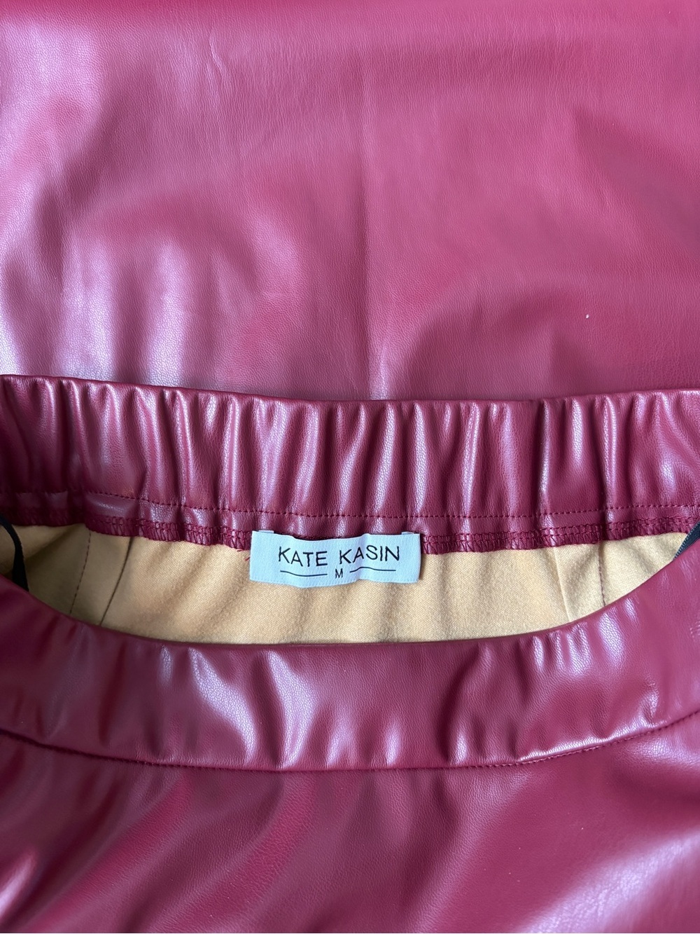 Kate Kasin Faux Leather Midi Skirt - M - Picture 6 of 6